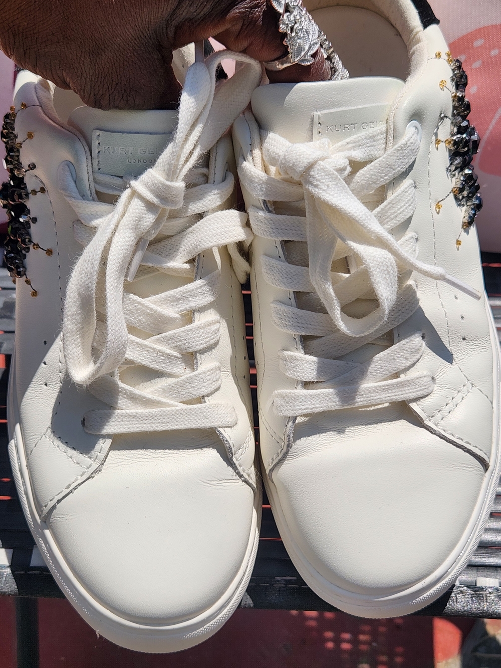 Kurt Geiger Eye Accent White Women's Embellished Sneakers Size 6 - Picture 4 of 11